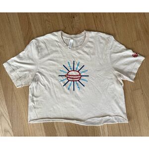 Chick-Fil-A Holy Burger Crop Top Cream Tshirt Size Large